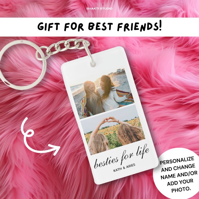 Besties for Life Best Friend Gift Foto Schlüsselanhänger (Von Creator hochgeladen)