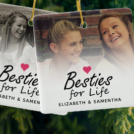 Besties for Life Script Best Friends Forever Foto Keramikornament