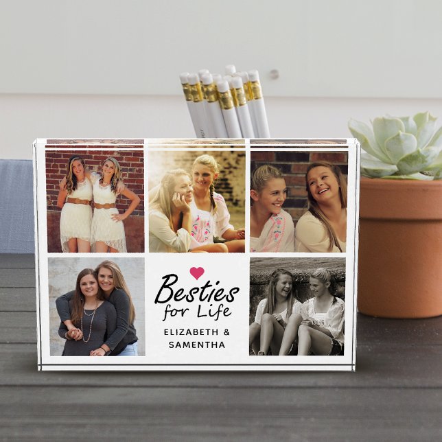 Besties for Life Script Best Friends Foto Collage (Von Creator hochgeladen)