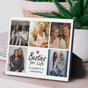 Besties for Life Script Best Friends Foto Collage Fotoplatte
