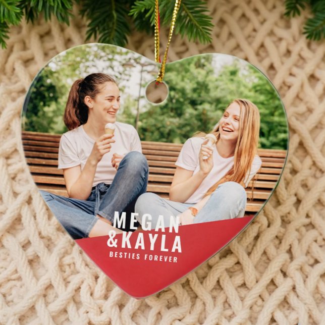 Besties Forever Best Friends BESTE FREUNDIN Modern Keramik Ornament (Von Creator hochgeladen)