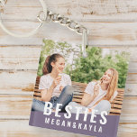 Besties Forever Best Friends BESTE FREUNDIN Modern Schlüsselanhänger<br><div class="desc">Dieses einfache und moderne Design besteht aus serifenloser Typografie. Fügen Sie benutzerdefinierte Foto von Ihnen und Ihrem besten Freund.</div>