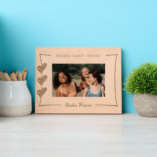 Besties Forever Best Friends Hört Individuellen Na Geätzte Rahmen