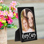 Besties Foto Arch Picture Frame Schwarz und Weiß Fotoplatte<br><div class="desc">Personalisierte Besties Foto Rahmen für ein besonderes Geschenk zum Geburtstag,  Urlaub,  Freundschaftstag.</div>