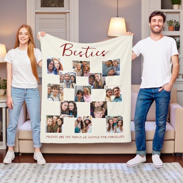 Besties Foto Collage Cream Fleece Blanket (Von Creator hochgeladen)