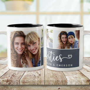 Besties Foto Collage Die besten Freunde Zweifarbige Tasse