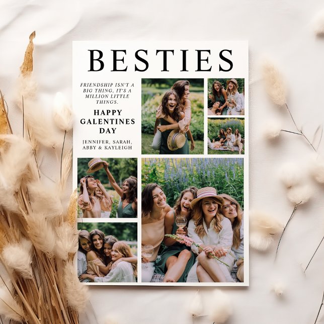 Besties Foto Collage Galentines Day Feiertagskarte (Von Creator hochgeladen)