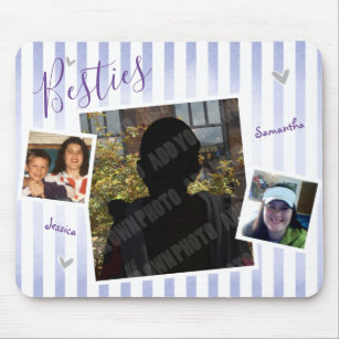 Besties Foto Collage und Name Mousepad
