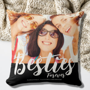 Besties Foto Name Throw Pillow Kissen