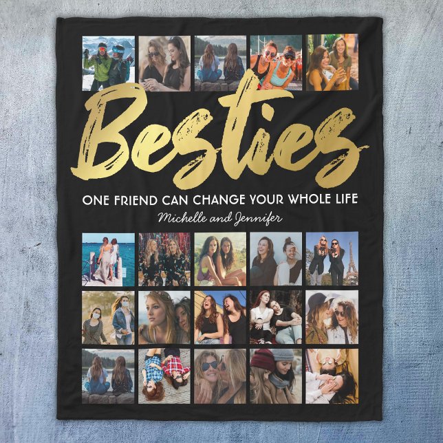 Besties FotoCollage | Beste Freunde Fleecedecke (Von Creator hochgeladen)