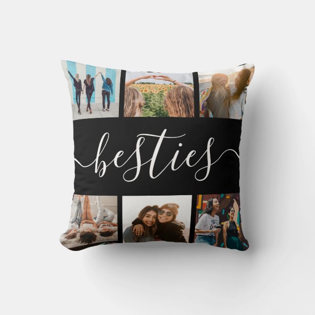Besties Friend Foto Collage Kissen (Vorderseite)