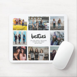 Besties Friend Quote Acht Foto Collage Mousepad