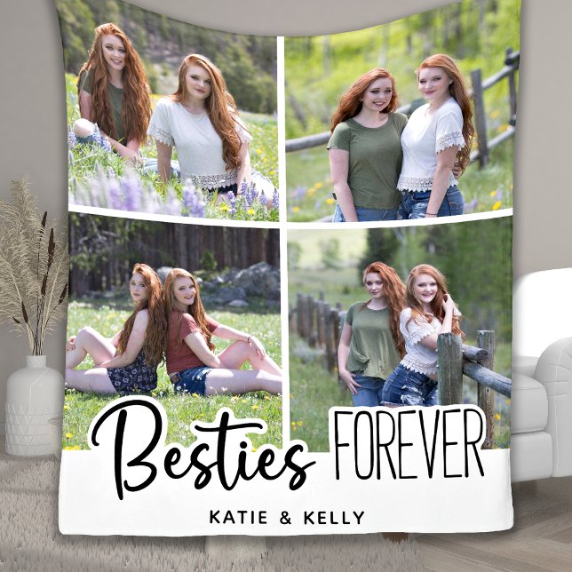 Besties Friends Forever Foto Collage Fleecedecke (Von Creator hochgeladen)