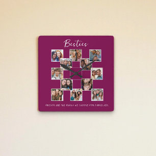 Besties Friendship Foto Collections Quadratische Wanduhr