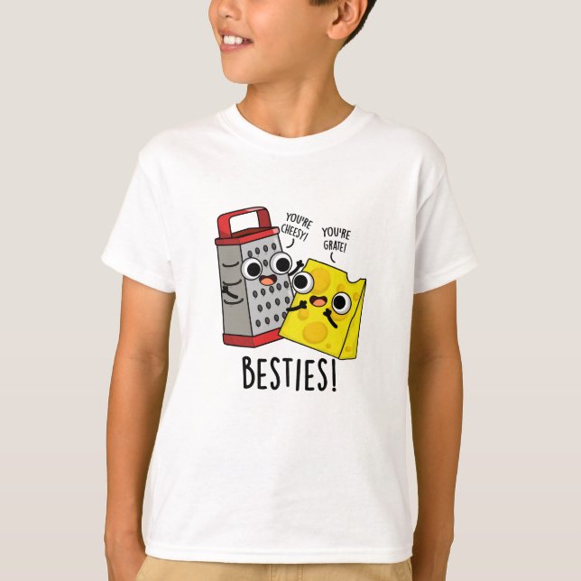 Besties Funny Cheese Grater Pun T-Shirt (Vorderseite)