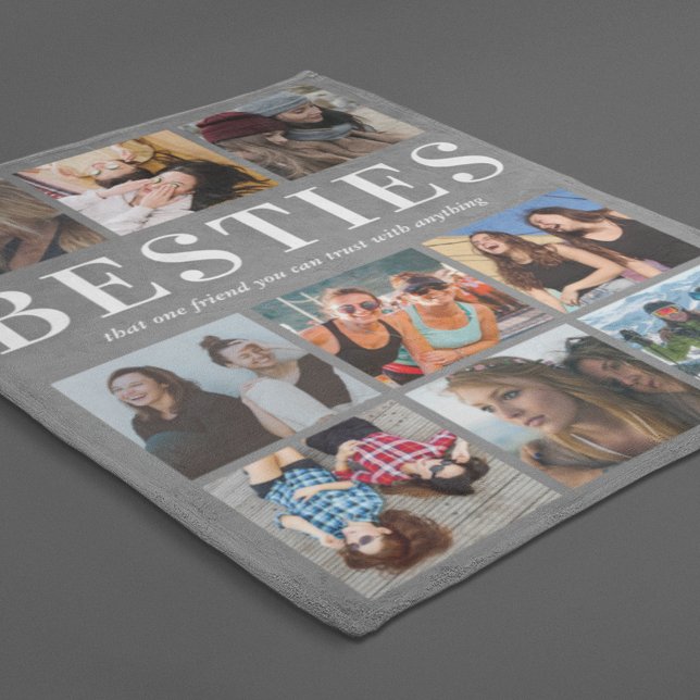 Besties Gift | Best Friends Gray Fleecedecke (Von Creator hochgeladen)