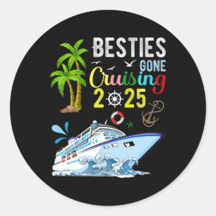 Besties Gone Cruising 2025 Mädchen passende Frauen Runder Aufkleber