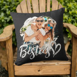 Besties Grunge Simple Modern Heart Cool Photo Kissen<br><div class="desc">This simple and modern design is composed of modern simple playful script typography. Add custom photo.</div>