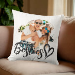 Besties Grunge Simple Modern Heart Cool Photo Kissen<br><div class="desc">This simple and modern design is composed of modern simple playful script typography. Add custom photo.</div>