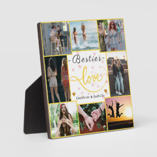 Besties Liebe Collage 8 Fotos + Name Plaque Fotoplatte