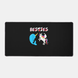 Besties Lustiges Einhorn und Narwal Narwhal T-Shir Schreibtischunterlage
