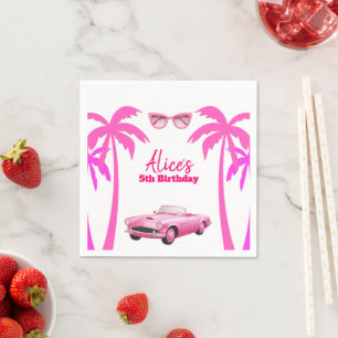 Besties Malibu Pink Doll Beach Geburtstag Serviette