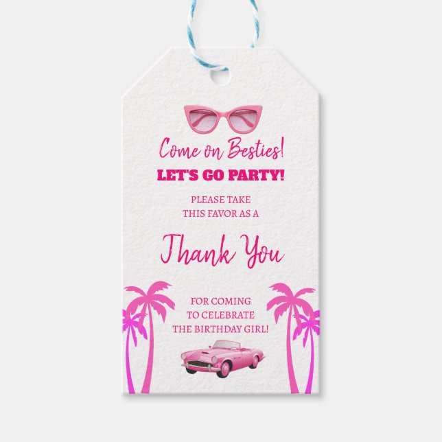 Besties Malibu Pink Doll Beach Geschenkanhänger (Vorderseite)