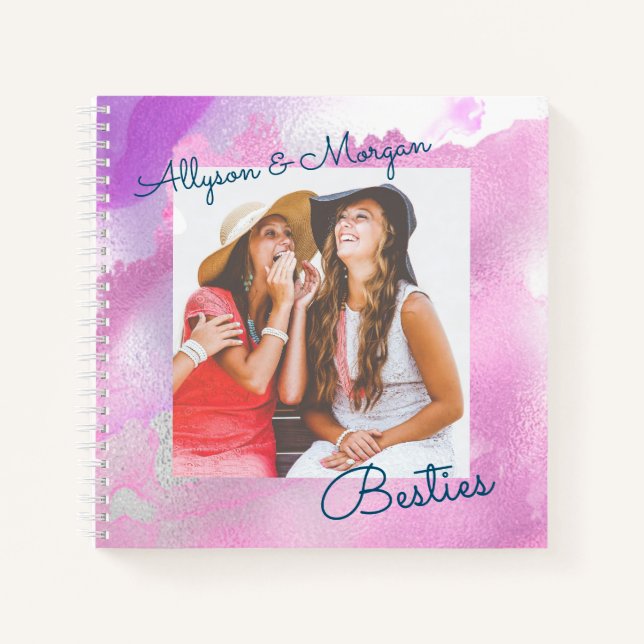 Besties, Namen und Ihr Foto Notizbuch (Vorderseite)