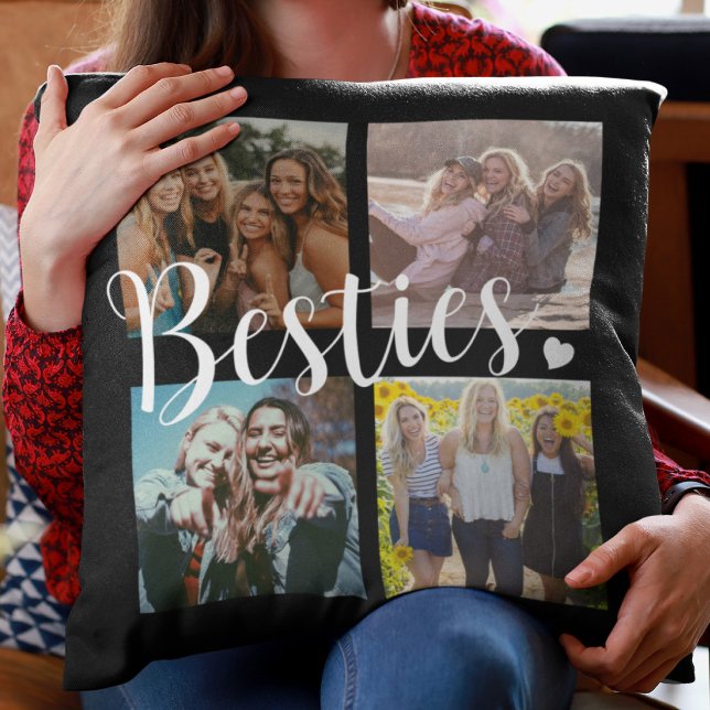 Besties Oreiller blanc noir (Créateur téléchargé)