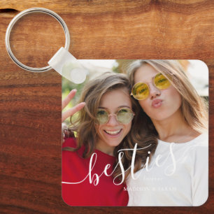 "Besties" Personalisiertes Foto für den besten Fre Schlüsselanhänger
