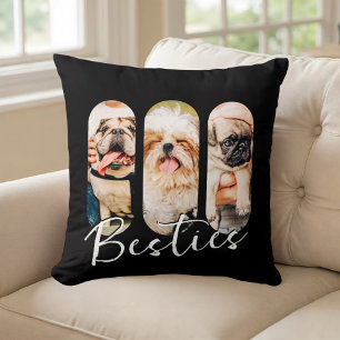 Besties Pet Simple Modern Playa Drei Foto Kissen