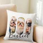 Besties Pet Simple Modern Playa Drei Foto Kissen<br><div class="desc">Dieses einfache und moderne Design besteht aus einer modernen,  einfachen,  spielerischen Schrift-Typografie. Fügen Sie benutzerdefinierte Fotos Ihrer Hauskatze,  Ihres Hundes oder Ihrer Vögel hinzu.</div>