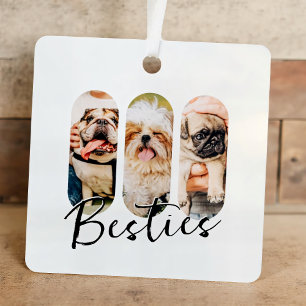 Besties Pet Simple Modern Playa Drei Foto Ornament Aus Metall