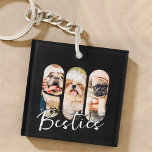Besties Pet Simple Modern Playa Drei Foto Schlüsselanhänger<br><div class="desc">Dieses einfache und moderne Design besteht aus einer modernen,  einfachen,  spielerischen Schrift-Typografie. Fügen Sie benutzerdefinierte Fotos Ihrer Hauskatze,  Ihres Hundes oder Ihrer Vögel hinzu.</div>