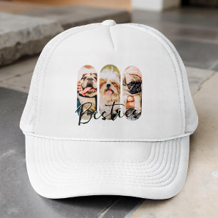Besties Pet Simple Modern Playa Drei Foto Truckerkappe