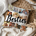 BESTIES, Photo Collage & Names | BFF Kissen<br><div class="desc">Besties are priceless - If your lucky enough to have one, let them know how much they mean to you with this trendy 'Best Friends' pillow. Featuring 12 square photographs of your choice, which are easily downloaded from your phone or computer, the text 'bestie' in big modern lettering on a...</div>