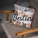 BESTIES, Photo Collage & Names | BFF Kissen<br><div class="desc">Besties are priceless - If your lucky enough to have one, let them know how much they mean to you with this trendy 'Best Friends' pillow. Featuring 12 square photographs of your choice, which are easily downloaded from your phone or computer, the text 'bestie' in big modern lettering on a...</div>