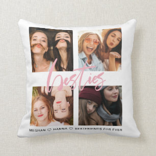 Besties pink Foto Collage Beste Freunde pink Kissen