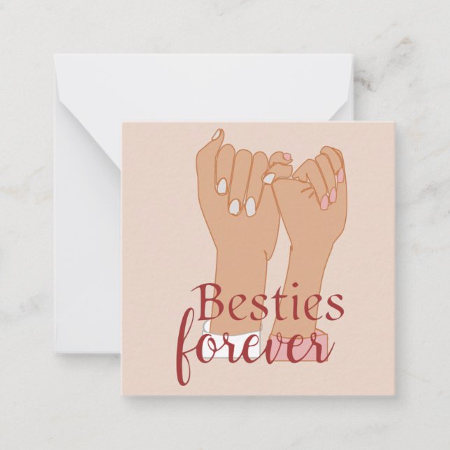 Besties Pour toujours Carte pour notes (Devant)