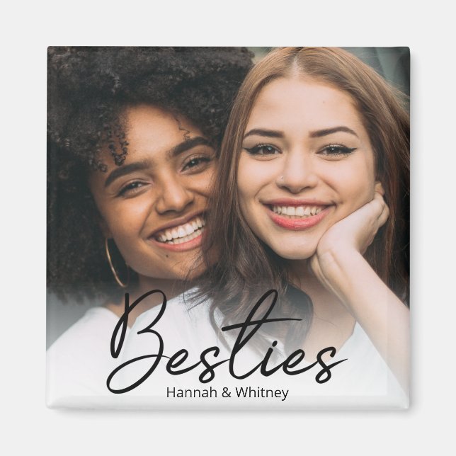 Besties Script Custom Foto Magnet (Vorne)