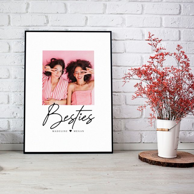 Besties Script Foto Best Friends Heart Poster (Von Creator hochgeladen)