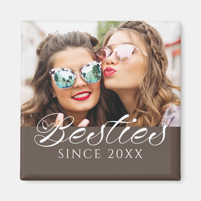 ‚Besties Since‘ Custom Foto Chic Magnet (Vorne)