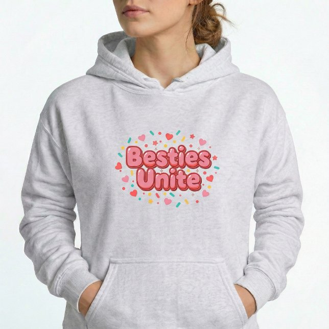 Besties Unite Y2K Beste Freundin BFF Pullover Hood (Von Creator hochgeladen)