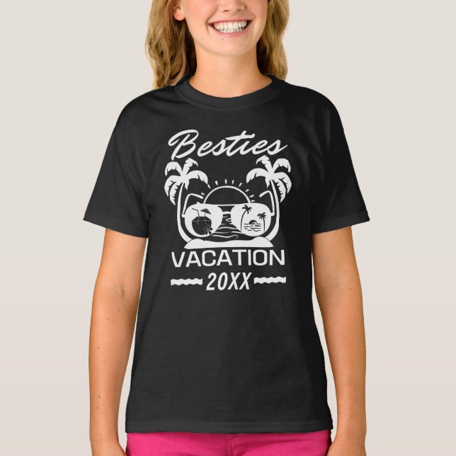Besties Vacation 20XX Custom Friendship T - Shirt (Vorderseite)