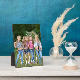 Besties White Script Typografy Foto Fotoplatte