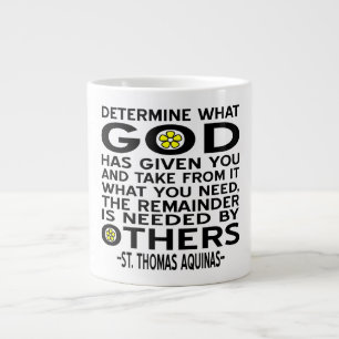 Bestimme, was Gott dir gegeben hat Zitat von Aquin Jumbo-Tasse