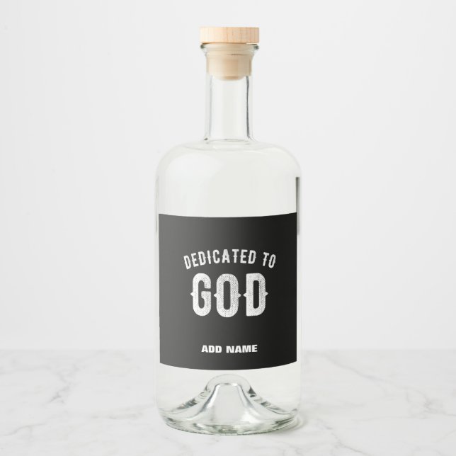 BESTIMMT AUF GOTT KUNSTBAR COOL WEISS TEXT ALKOHOLFLASCHENETIKETT (Vorderseite)