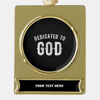 BESTIMMT AUF GOTT KUNSTBAR COOL WEISS TEXT Banner-Ornament GOLD