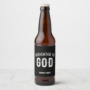 BESTIMMT AUF GOTT KUNSTBAR COOL WEISS TEXT BIERFLASCHENETIKETT