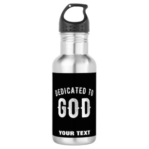 BESTIMMT AUF GOTT KUNSTBAR COOL WEISS TEXT EDELSTAHLFLASCHE